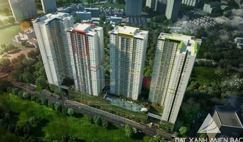 Tòa mùa Xuân nằm trong quần thể dự án Seasons Avenue với tầm nhìn đẹp.