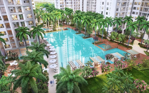 Hồ bơi 2.000 m2, điểm nhấn tạo đẳng cấp trong chuỗi tiện ích nội khu.