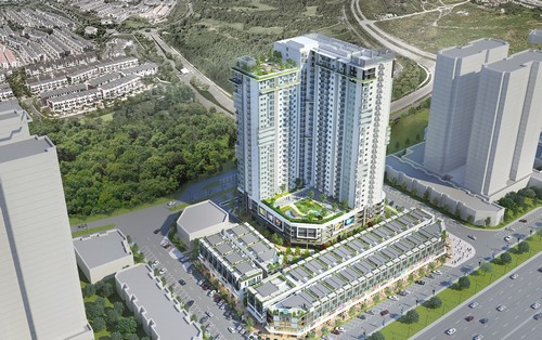 Phối cảnh Chung cư The TWO Residence và nhà phố thương mại The TWO Central.