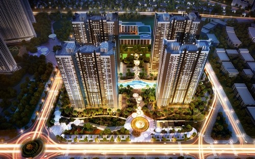 Phối cảnh về đêm khu căn hộ Park Hill Premium.