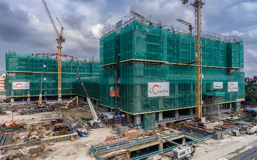  Vinhomes Metropolis, dự án đang xây dựng tới tầng thứ 8 theo đúng tiến độ thi công.