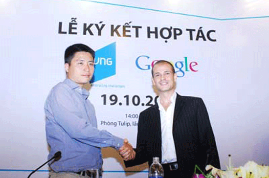 Lễ ký kết thỏa thuận hợp tác giữa VNG và Google.