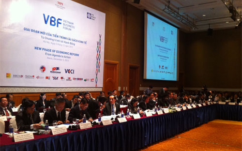  Diễn đàn Doanh nghiệp Việt Nam 2013 diễn ra sáng nay (3/12).<strong><br></strong>