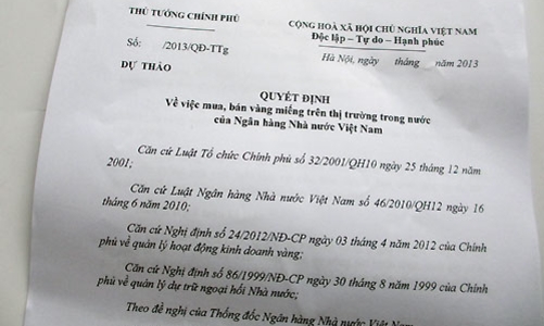 Chính phủ sắp ra quyết định bình ổn giá vàng