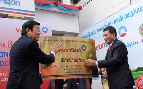 Vietinbank đã mở rộng mạng lưới ra nước ngoài, tại Lào và Đức.