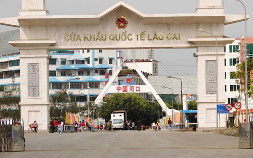 Cửa khẩu quốc tế Lào Cai.