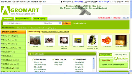 Trang chủ của Agromart.