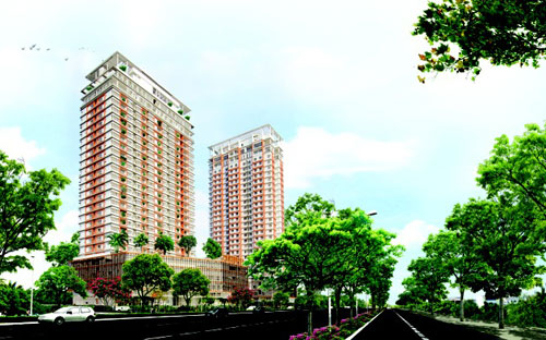 Phối cảnh khu phức hợp căn hộ cao cấp Dragon Hill Residence &amp; Suites.