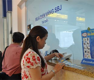 Giao dịch vàng miếng SBJ tại Sacombank.