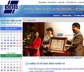 Giao diện trang web của VSD.