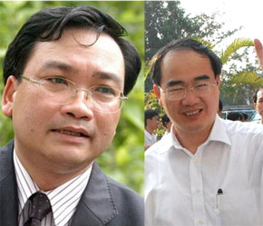 Hai tân Phó thủ tướng Hoàng Trung Hải và Nguyễn Thiện Nhân.