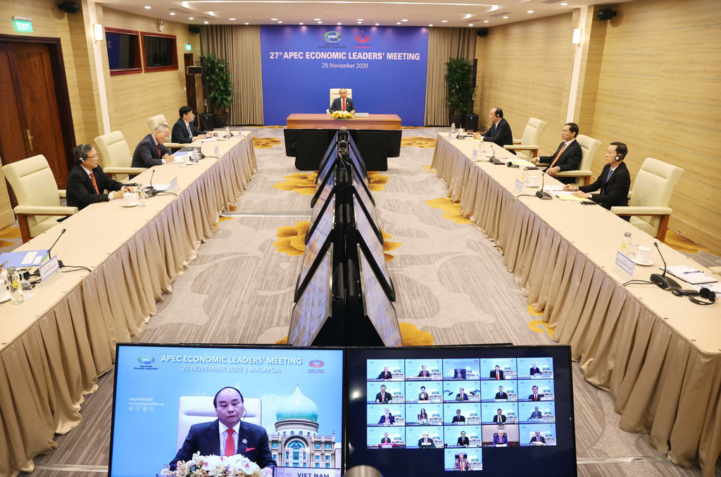 Đoàn Việt Nam tham dự hội nghị cấp cao giữa lãnh đạo các nền kinh tế APEC - Ảnh: Bộ Ngoại giao.