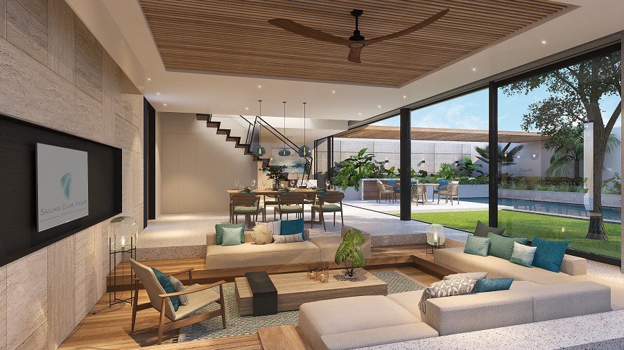 Điểm nhấn của biệt thự Sailing Club Villas Phu Quoc là thiết kế thân thiện môi trường với triết lý phá vỡ mọi ngăn cách giữa không gian nội thất và thiên nhiên bên ngoài.