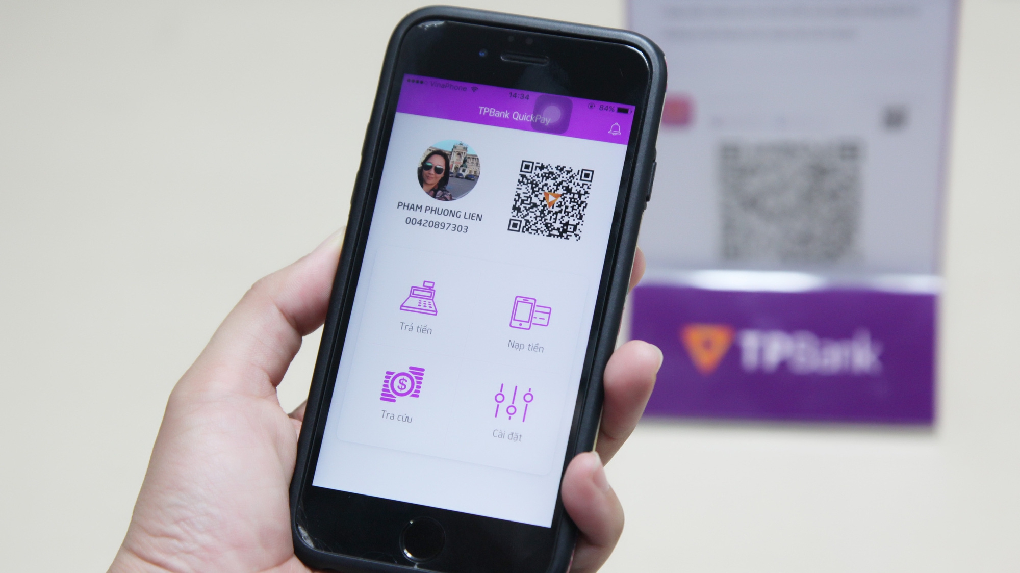 Giao diện ứng dụng TPBank QuickPay.