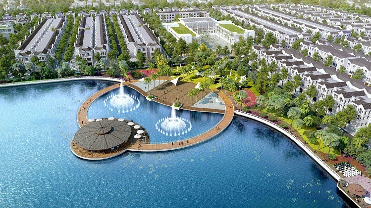 Hồ điều hòa, điểm nhấn trung tâm của phân khu Vinhomes Riverside - The Harmony đã được hoàn thiện và dự kiến chính thức ra mắt trong tháng 11, với diện tích rộng đến 12,4 ha, đóng vai trò là "lá phổi" của dự án.