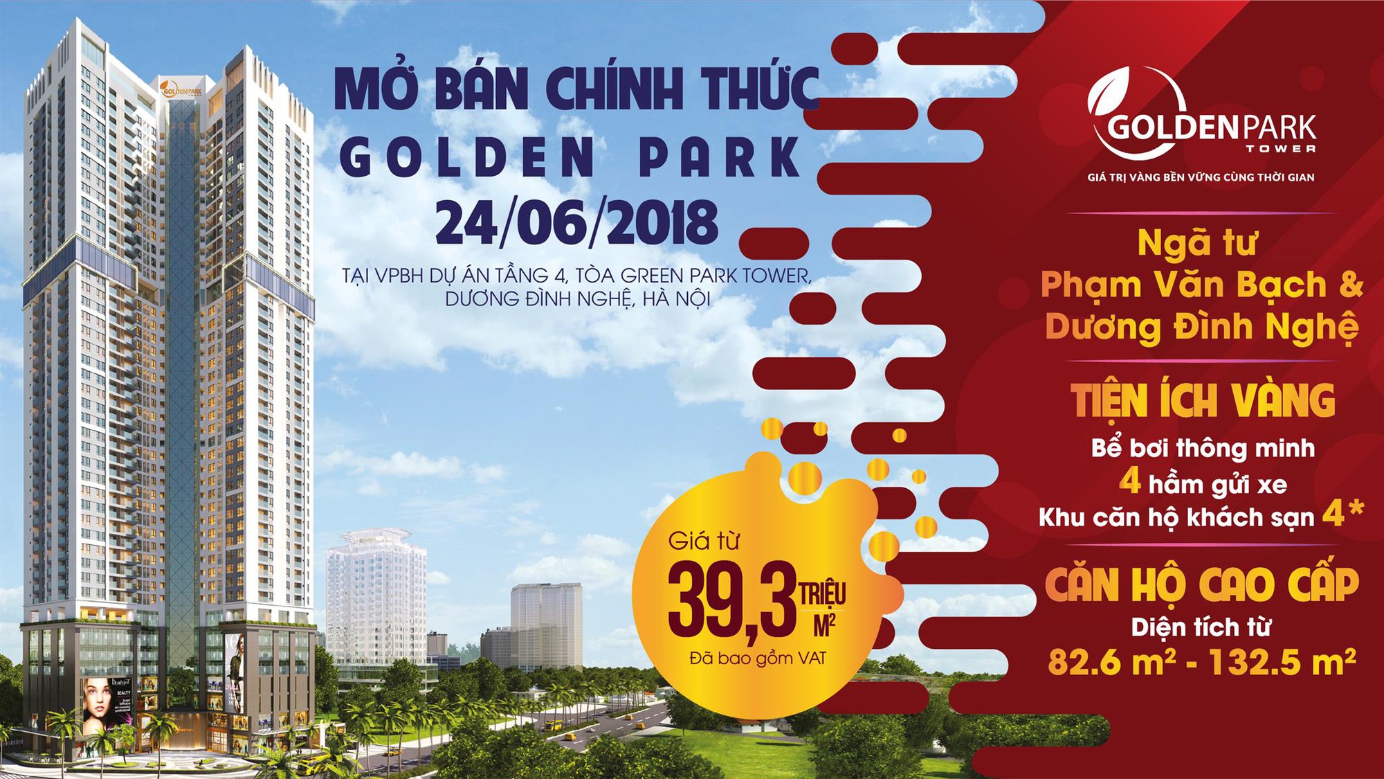 Kể từ khi chưa ra mắt, dự án Golden Park Tower đã thu hút được sự chú ý của đông đảo khách hàng khi sở hữu những ưu thế về vị trí, thiết kế, tiện ích.