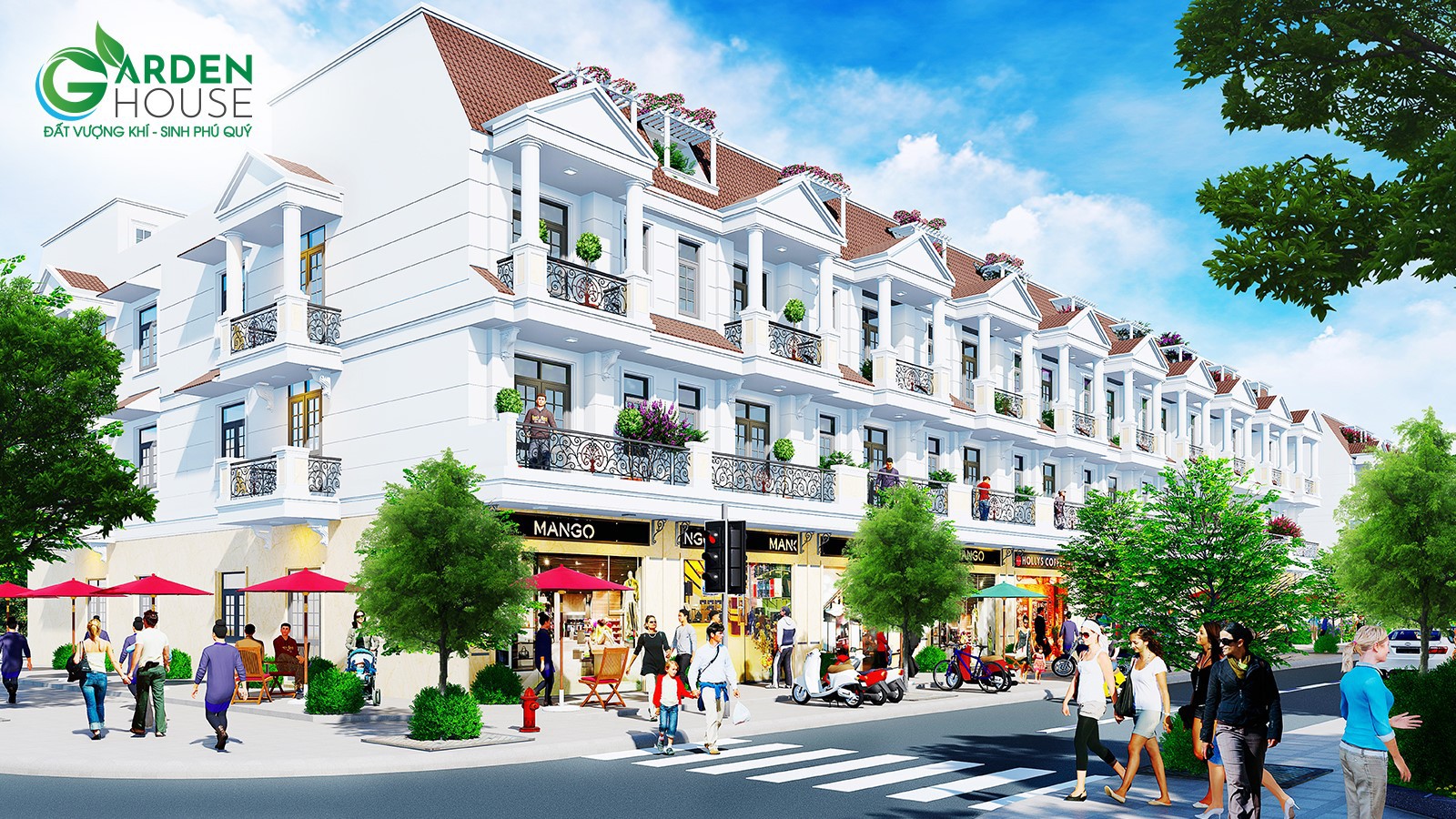 Phối cảnh nhà phố thương mại dự án Garden House.