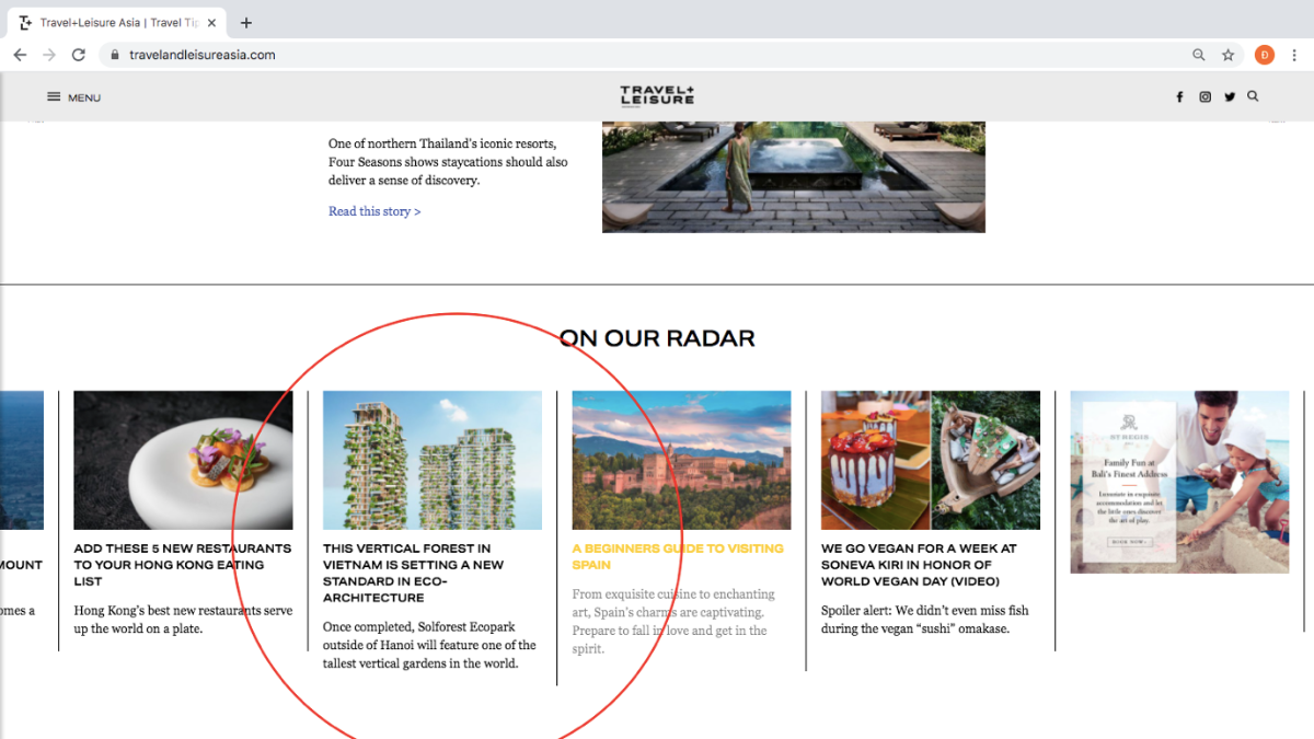 Theo Travel & Leisure, khi hoàn thành, Sol Forest sẽ trở thành tháp xanh biểu tượng của Việt Nam, một trong những toá tháp xanh cao và ấn tượng nhất thế giới.