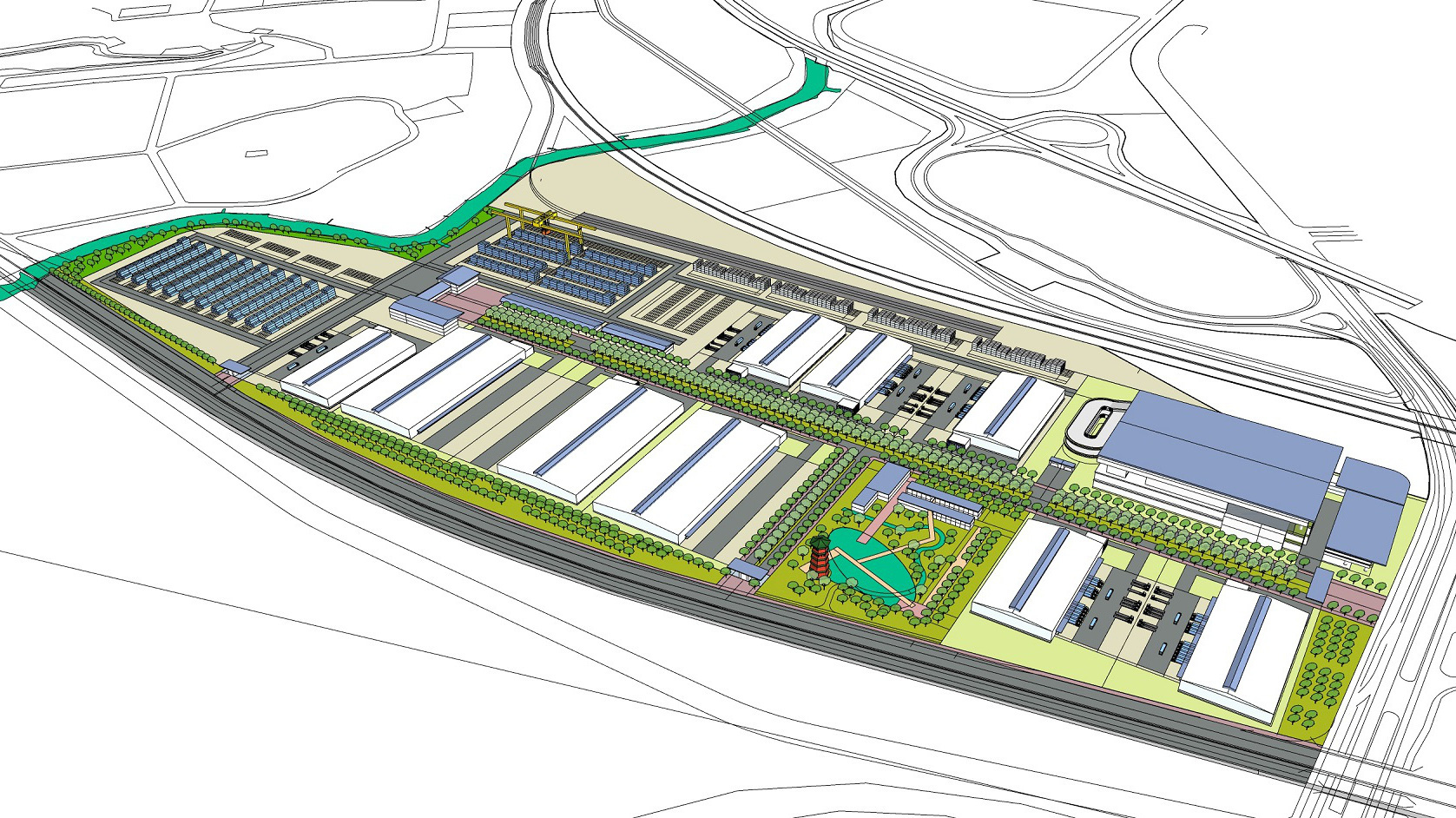 Phối cảnh tổng thể dự án “Trung tâm Logistics ICD Vĩnh Phúc” do Liên danh Tập đoàn T&T Group (Việt Nam) - Tập đoàn YCH - YCH Holdings (Singapore) làm chủ đầu tư.