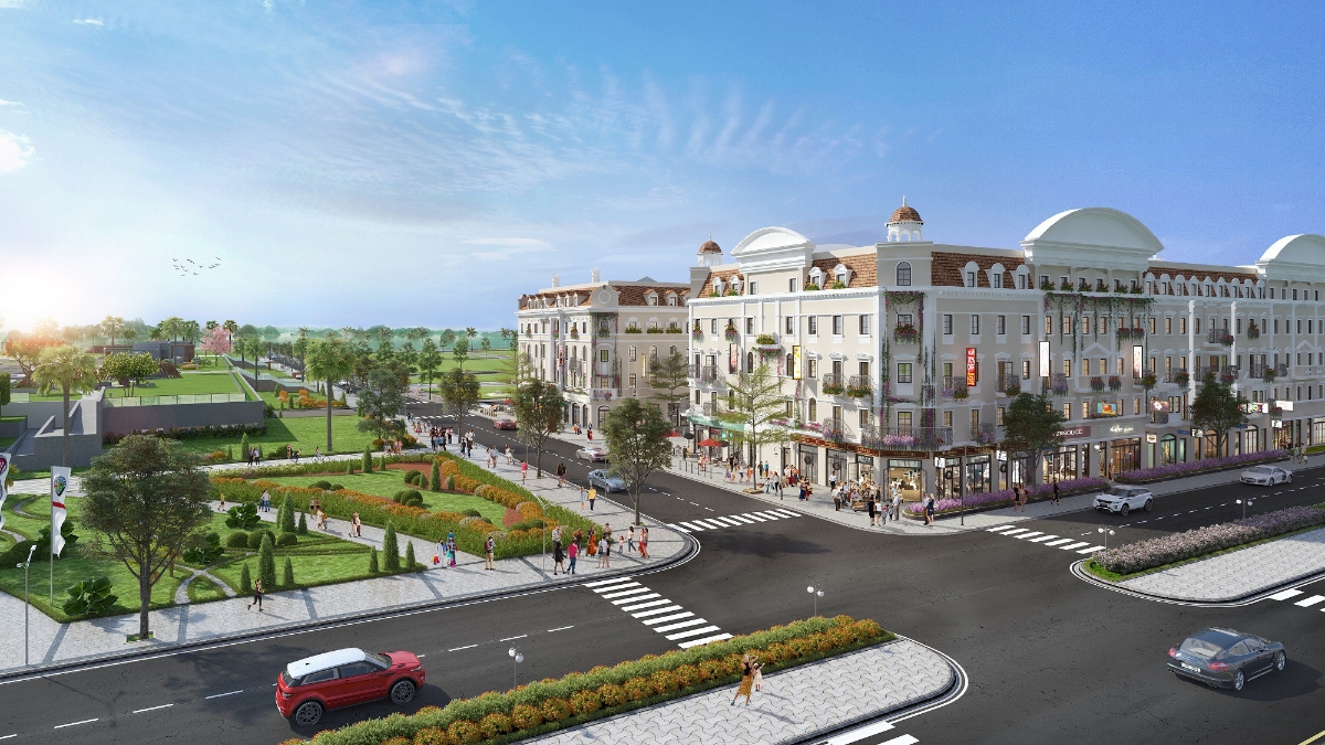 Tiểu khu L'Opera nằm bên cạnh quảng trường Sun Carnival Plaza.