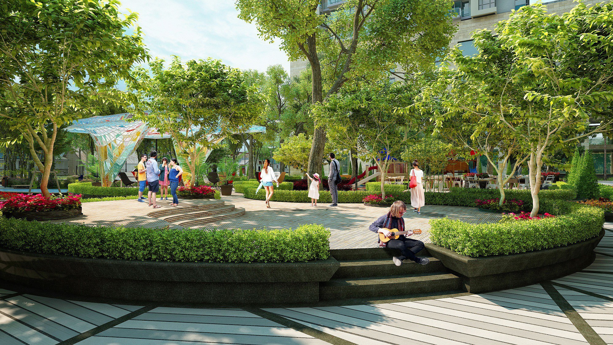 Dự án xây dựng hệ thống tiện ích miễn phí dành riêng cho cư dân sống tại dự án.