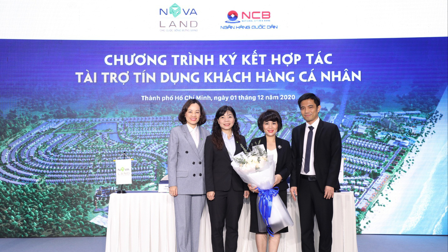 Đại diện NCB và Novaland ký kết hợp tác tài trợ tín dụng khách hàng cá nhân.