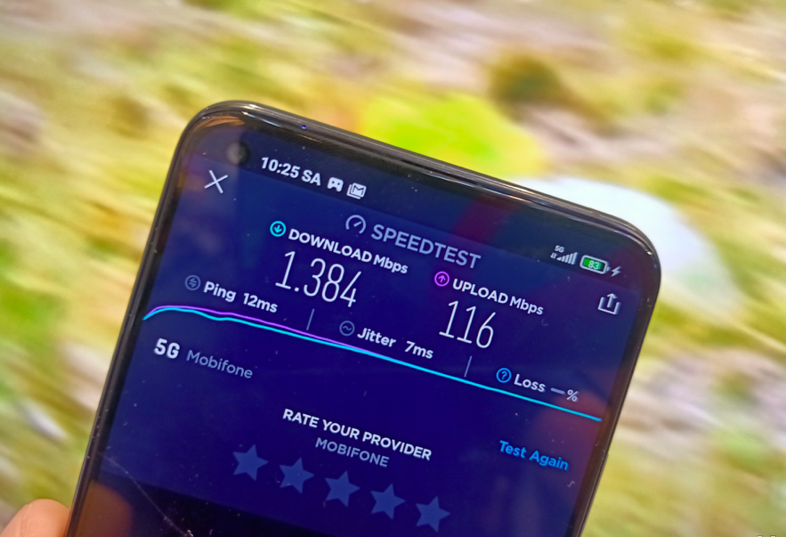 Tốc độ tải của mạng 5G MobiFone tại Tp.HCM lên đến gần 1.4Gbps - ảnh: Đức Thiện.