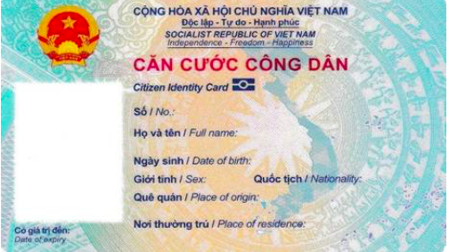 Mặt trước của thẻ căn cước công dân gắn chip điện tử - Ảnh: Bộ Công an.