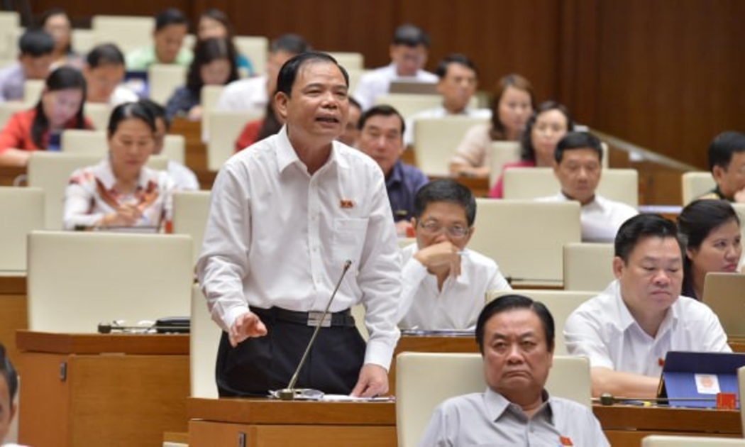 Bộ trưởng Bộ Nông nghiệp và phát triển nông thôn Nguyễn Xuân Cường phát biểu tại nghị trường - Ảnh: Quang Phúc 