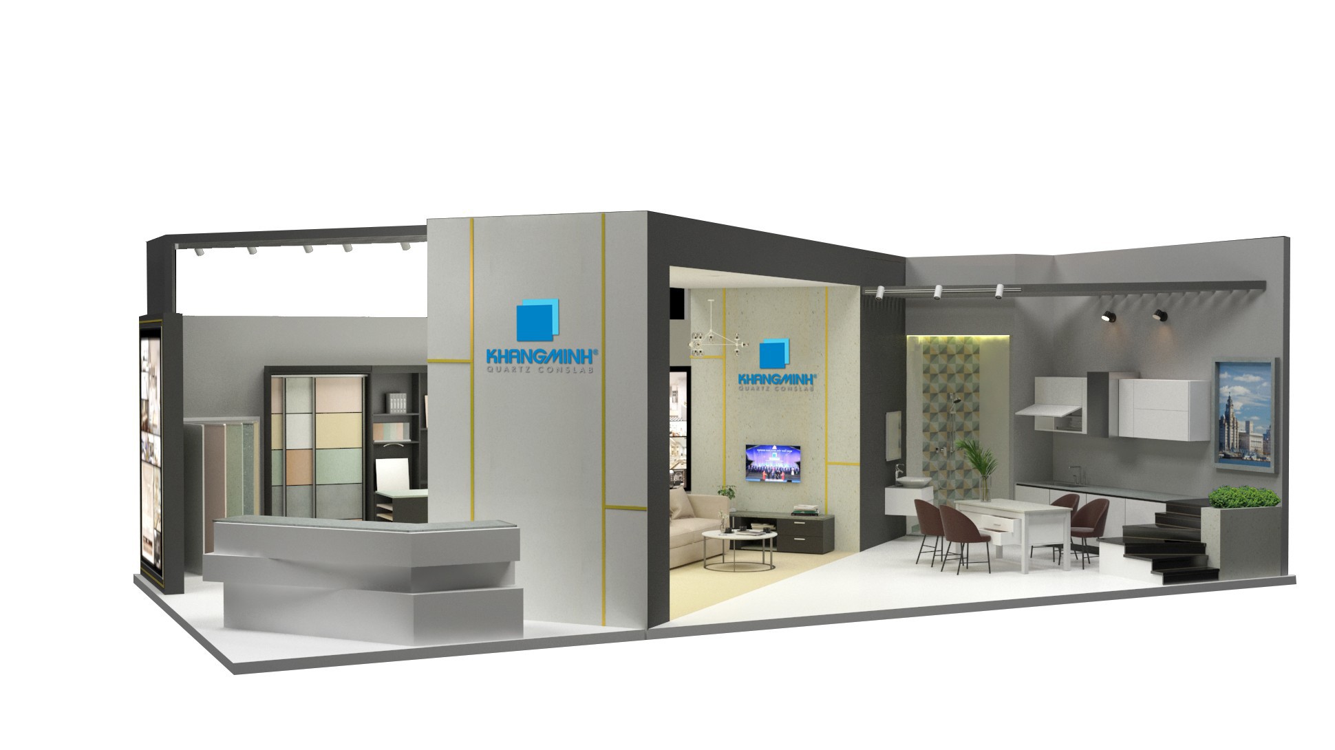 2019 là năm đầu tiên Khang Minh tham gia Triển lãm Đá Quốc tế Hạ Môn, ngay sau thông báo chính thức về việc gia nhập thị trường đá ốp lát cao cấp.