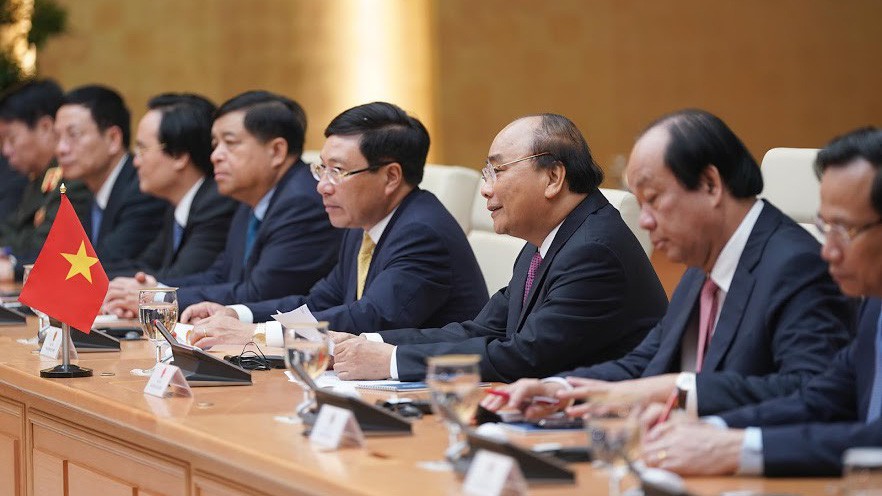 Thủ tướng Nguyễn Xuân Phúc  hội đàm với Thủ tướng Campuchia Hun Sen - Ảnh: Quang Phúc.