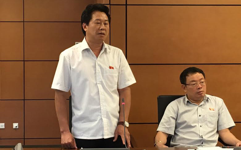 Phó chủ nhiệm Uỷ ban Tài chính - Ngân sách Đinh Văn Nhã phát biểu trong phiên thảo luận tổ chiều 25/5.