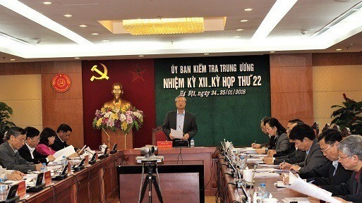 Phiên họp thứ 22 của Uỷ ban Kiểm tra Trung ương.