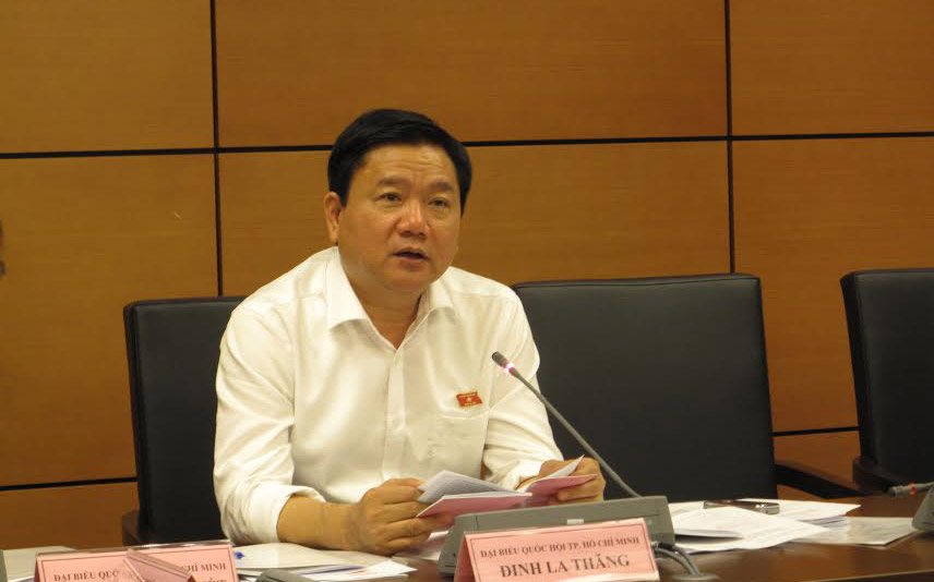 Bí thư Thành uỷ Tp.HCM Đinh La Thăng tại phiên thảo luận tổ.