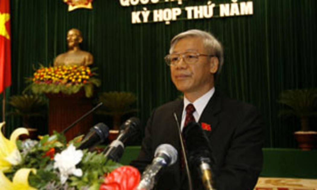 Chủ tịch Quốc hội Nguyễn Phú Trọng khai mạc kỳ họp thứ 5, Quốc hội khóa 12 - Ảnh: TTXVN.