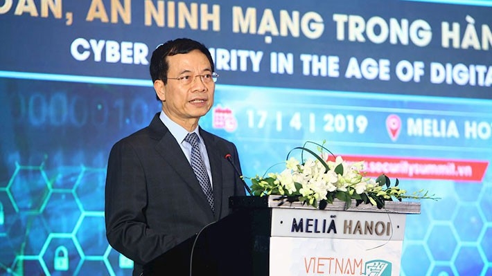 Bộ trưởng Nguyễn Mạnh Hùng phát biểu tại sự kiện Vietnam Security Summit 2019.