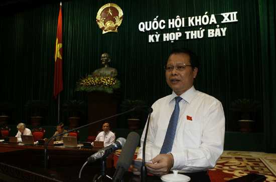 Bộ trưởng Vũ Văn Ninh trả lời chất vấn tại kỳ họp thứ bảy.