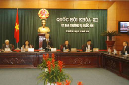 Phiên họp thứ 29 của Ủy ban Thường vụ Quốc hội - Ảnh: TTXVN.