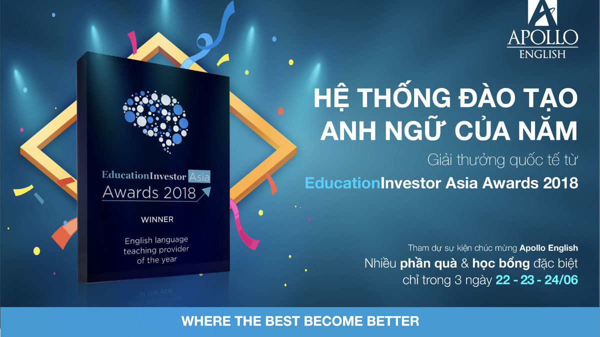 Điều này đánh dấu cột mốc quan trọng khi Apollo English trở thành Hệ thống đào tạo Anh ngữ nước ngoài đầu tiên tại Việt Nam sánh vai cùng các tổ chức giáo dục trong khu vực và trên thế giới.