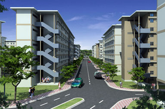 Phối cảnh một trong những dự án nhà ở an sinh xã hội của Becamex IDC.