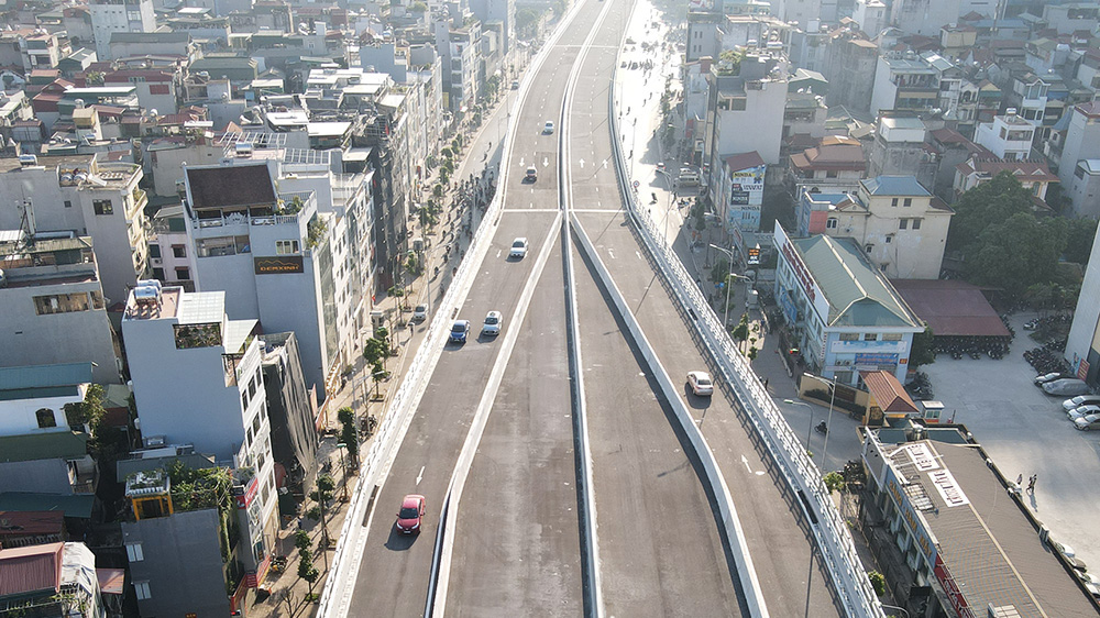 Theo thiết kế, ô tô sẽ được lưu thông với vận tốc tới 80 km/h trên đoạn tuyến đầu tiên của đường Vành đai 2 trên cao.