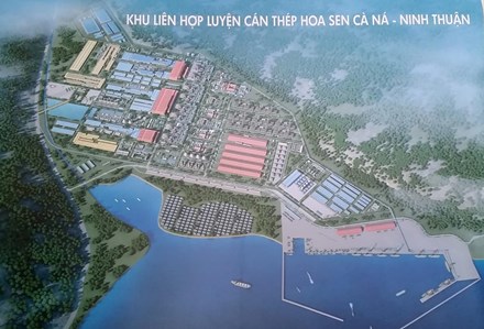 Phối cảnh thiết kế mặt bằng quy hoạch dự án thép Hoa Sen - Cà Ná tại Ninh Thuận.
