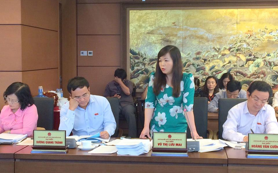 <span style="font-family: 'Times New Roman'; font-size: 15px;">Đại biểu Vũ Thị Lưu Mai, Ủy viên thường trực Ủy ban Tài chính – Ngân sách của Quốc hội tại phiên &nbsp;thảo luận tổ</span>