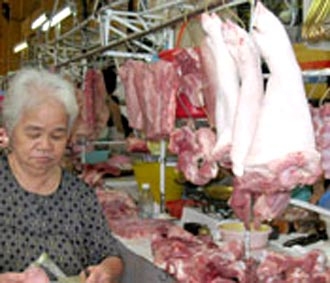 Thị trường thịt heo tại nhiều nơi đã "nguội lạnh" hẳn.