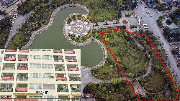 Khu vực công viên Cầu Giấy từng được nghiên cứu lập quy hoạch dự án bãi đỗ xe.