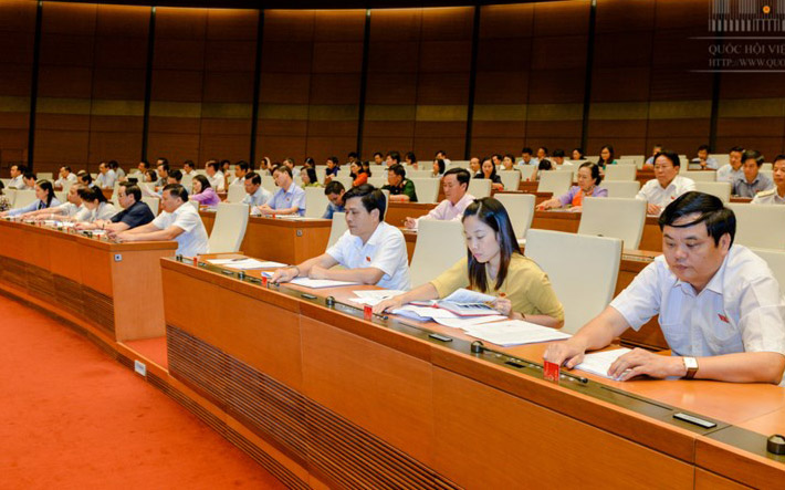 Đại biểu Quốc hội bấm nút thông qua Luật Cảnh vệ&nbsp;