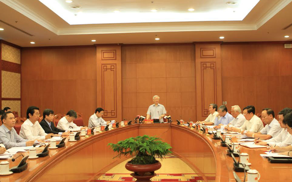 Tổng bí thư hoan nghênh Đảng uỷ Công an Trung ương, Ban Cán sự đảng Viện Kiểm sát nhân dân Tối cao, Ban Cán sự đảng Tòa án Nhân dân Tối cao đã phối hợp chặt chẽ với Ban Nội chính Trung ương.<br>