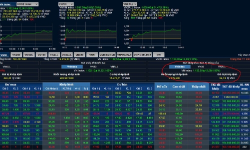 Lại nghẽn lệnh, VN-Index tăng thêm 12 điểm