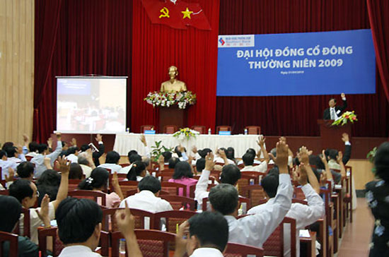 Hiện các ngân hàng cổ phần đã tổ chức đại hội cổ đông và thông qua định hướng tăng vốn điều lệ trong năm 2010.