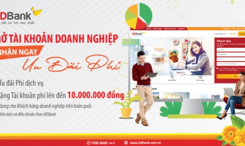 HDBank ưu đãi phí cho khách hàng mở tài khoản doanh nghiệp